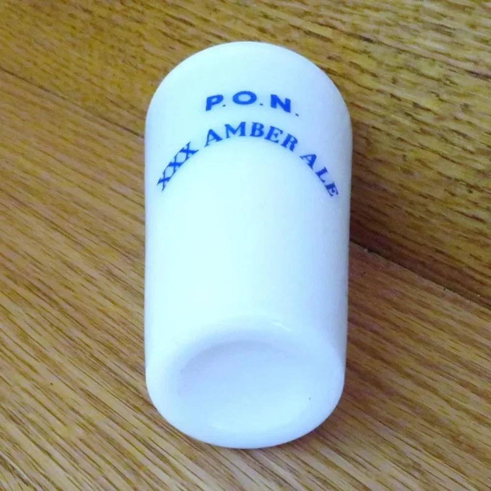 Vintage P.O.N. Feigenspan Beer XXX Amber Ale Milk Glass Tumbler Newark NJ PON